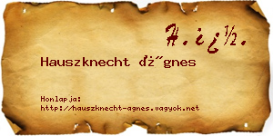 Hauszknecht Ágnes névjegykártya